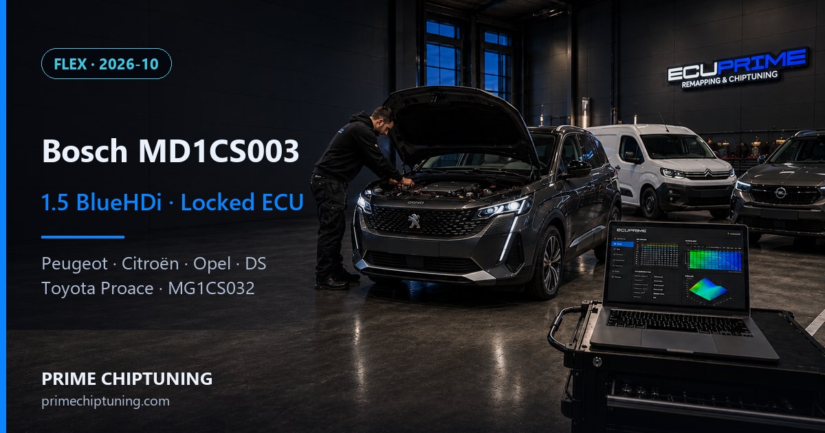 Peugeot, Citroën, Opel 1.5 BlueHDi AdBlue ve Stage 1 Çözümü: Kilitli Bosch MD1CS003
